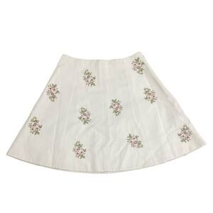 Club Monaco White Floral Mini Skirt